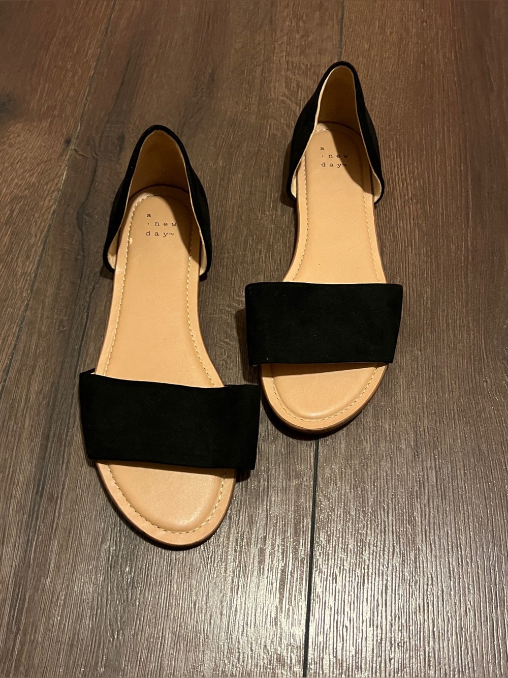 a new day Black D'Orsay Open-Toe Flat Sandals